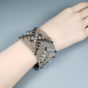 Brand New Handmade  Rhinestone Silver Bracelet